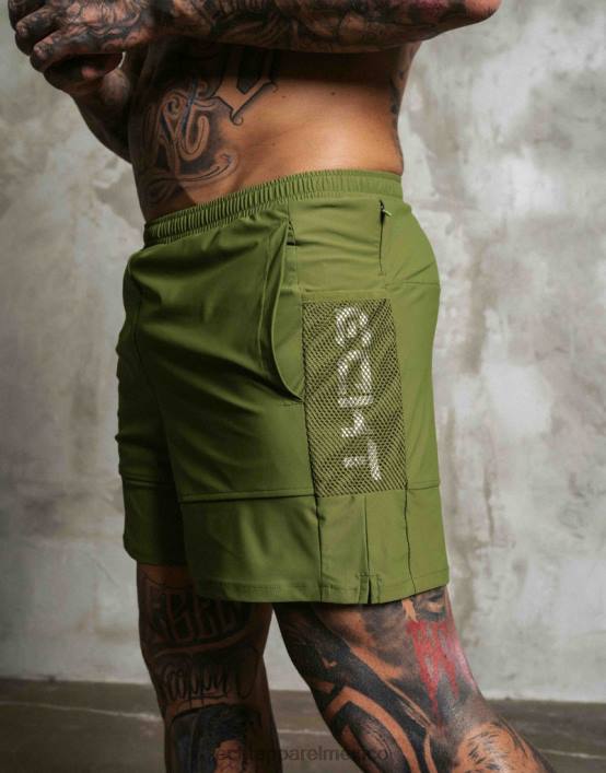 pantalones cortos de línea alta hombres verde ECHT bolsa 884H558