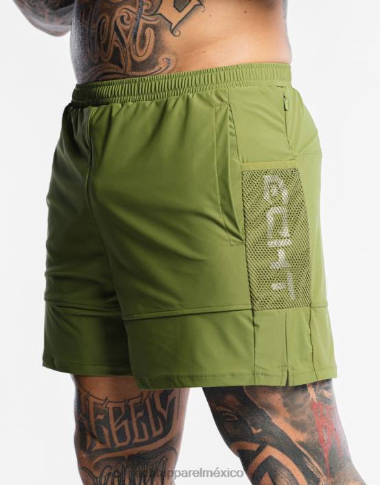 pantalones cortos de línea alta hombres verde ECHT bolsa 884H558