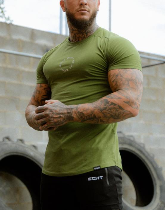 camiseta ajustada de carbono hombres verde caqui ECHT bolsa 884H609