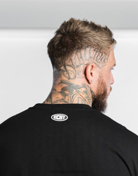 camiseta clásica hombres negro ECHT bolsa 884H567