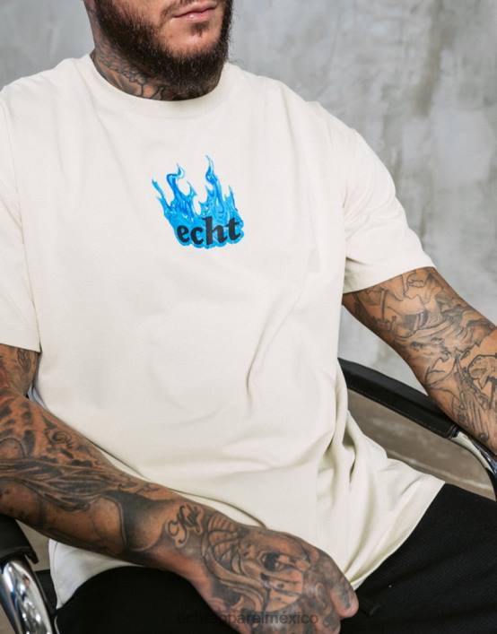 camiseta de fuego hombres blanco crema ECHT bolsa 884H577