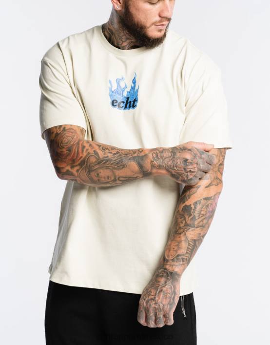 camiseta de fuego hombres blanco crema ECHT bolsa 884H577