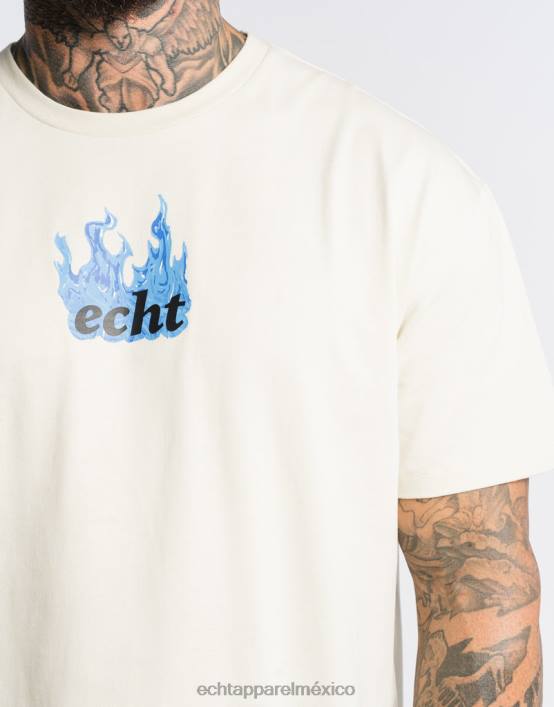 camiseta de fuego hombres blanco crema ECHT bolsa 884H577