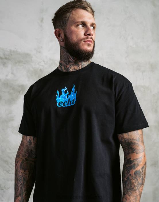 camiseta de fuego hombres negro ECHT bolsa 884H576