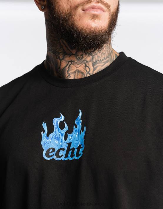 camiseta de fuego hombres negro ECHT bolsa 884H576