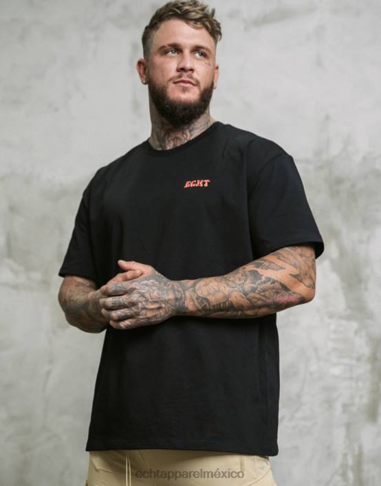 camiseta fresa hombres negro ECHT bolsa 884H560