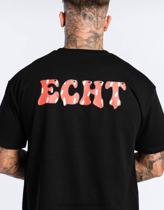 camiseta fresa hombres negro ECHT bolsa 884H560