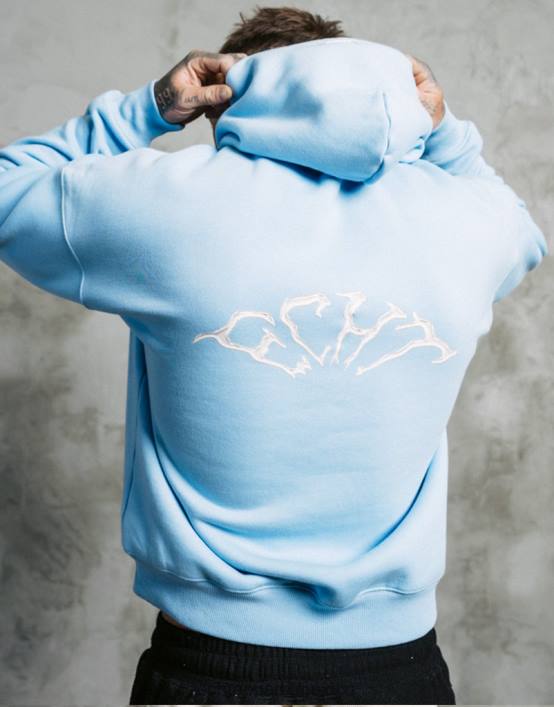 sudadera con capucha terror hombres bebe azul ECHT bolsa 884H544