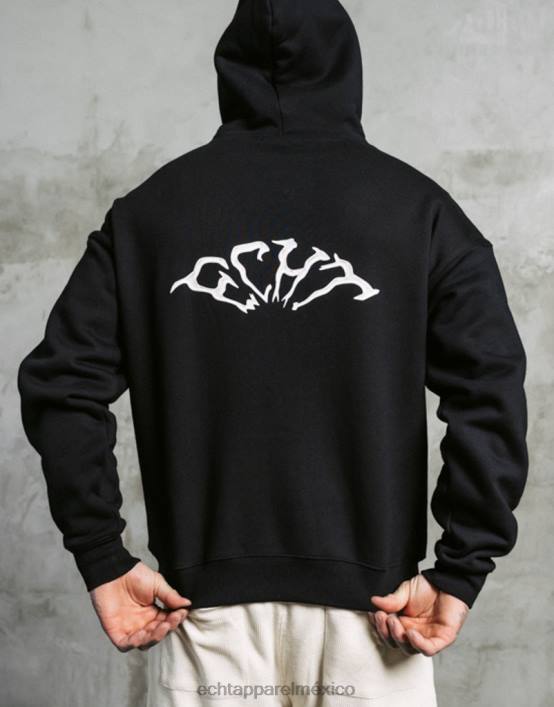 sudadera con capucha terror hombres negro ECHT bolsa 884H543