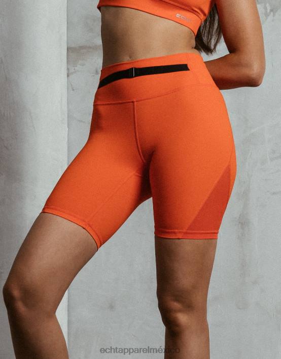 pantalones cortos cruzados mujer naranja resplandor solar ECHT ropa 884H487