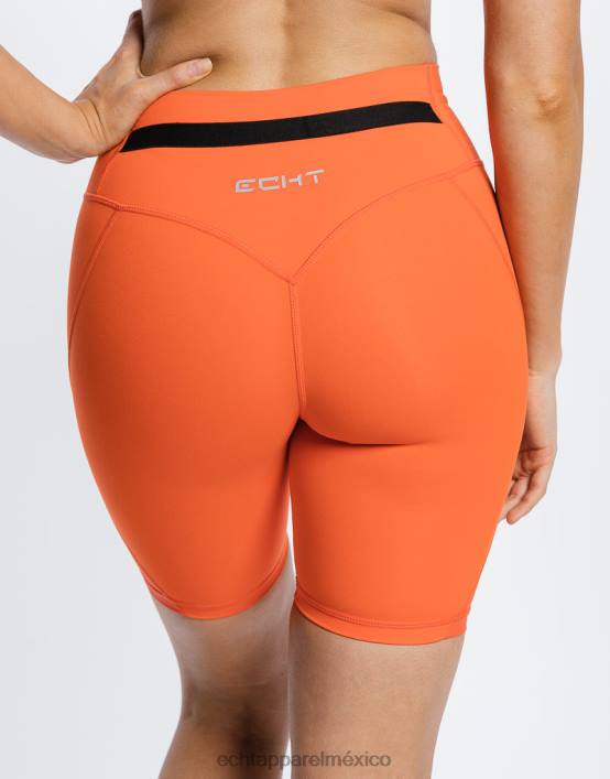 pantalones cortos cruzados mujer naranja resplandor solar ECHT ropa 884H487