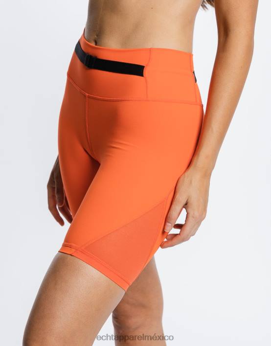 pantalones cortos cruzados mujer naranja resplandor solar ECHT ropa 884H487