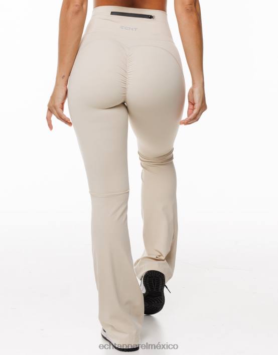 leggins fruncidos acampanados mujer avena ECHT ropa 884H206