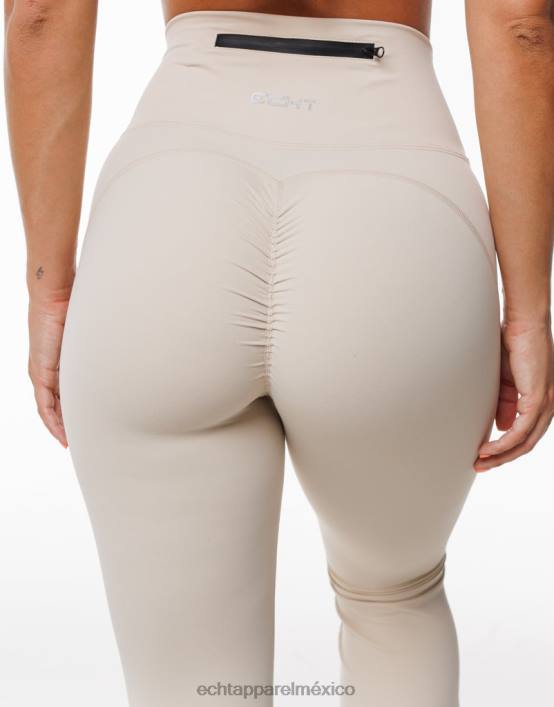leggins fruncidos acampanados mujer avena ECHT ropa 884H206