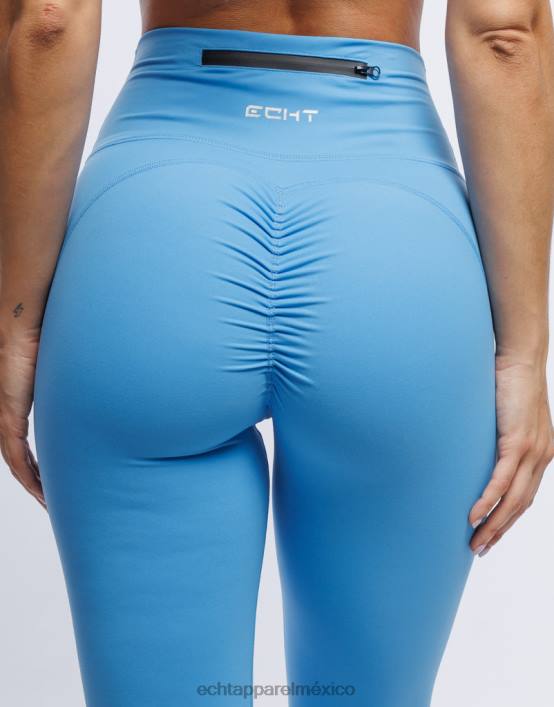 leggins fruncidos acampanados mujer azul celeste ECHT ropa 884H454