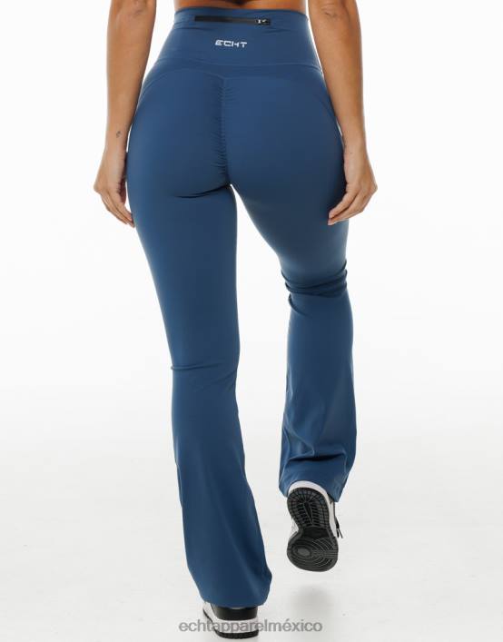 leggins fruncidos acampanados mujer azul denim ECHT ropa 884H42