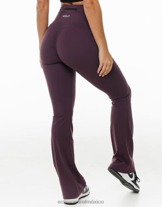 leggins fruncidos acampanados mujer ciruela ECHT ropa 884H43