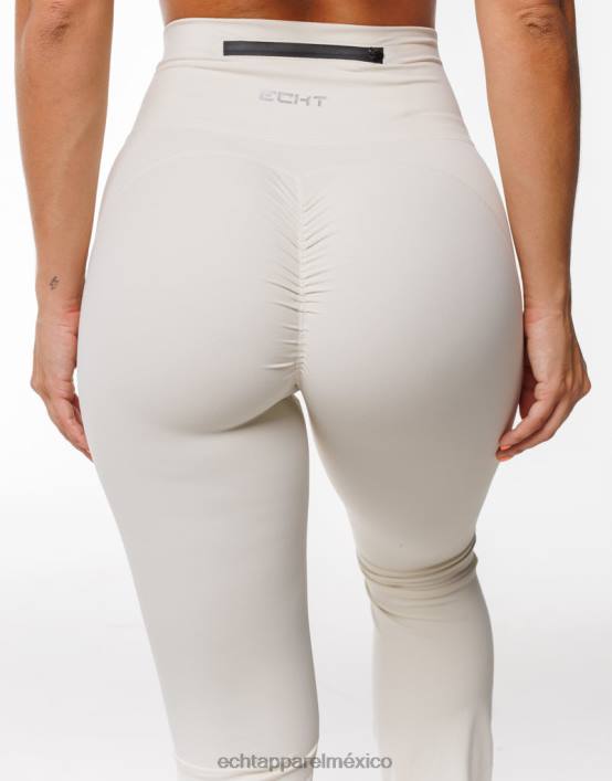 leggins fruncidos acampanados mujer crema ECHT ropa 884H279