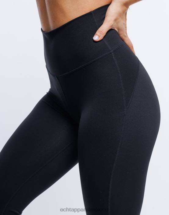 leggins fruncidos acampanados mujer negro ECHT ropa 884H40