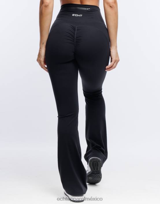 leggins fruncidos acampanados mujer negro ECHT ropa 884H40