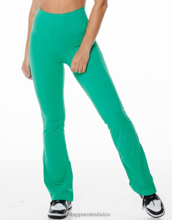 leggins fruncidos acampanados mujer verde esmeralda ECHT ropa 884H413