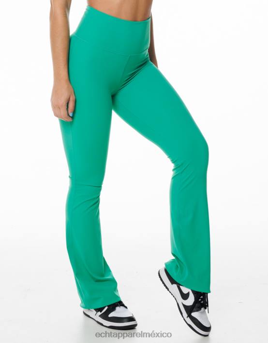 leggins fruncidos acampanados mujer verde esmeralda ECHT ropa 884H413