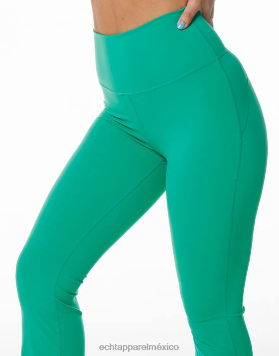 leggins fruncidos acampanados mujer verde esmeralda ECHT ropa 884H413