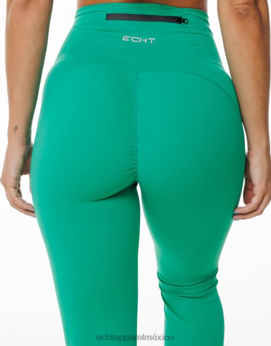 leggins fruncidos acampanados mujer verde esmeralda ECHT ropa 884H413