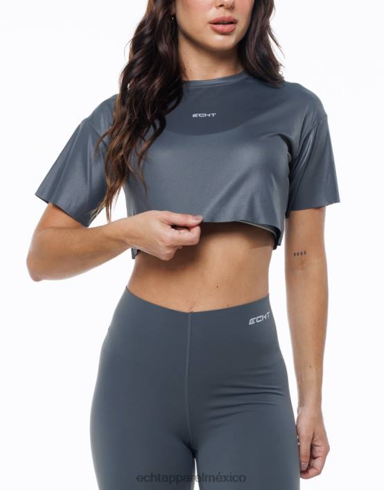 camiseta corta gama mujer gris ECHT ropa 884H472