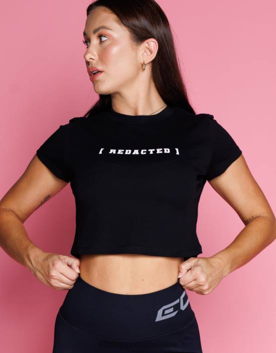 camiseta corta redactada mujer negro ECHT ropa 884H338
