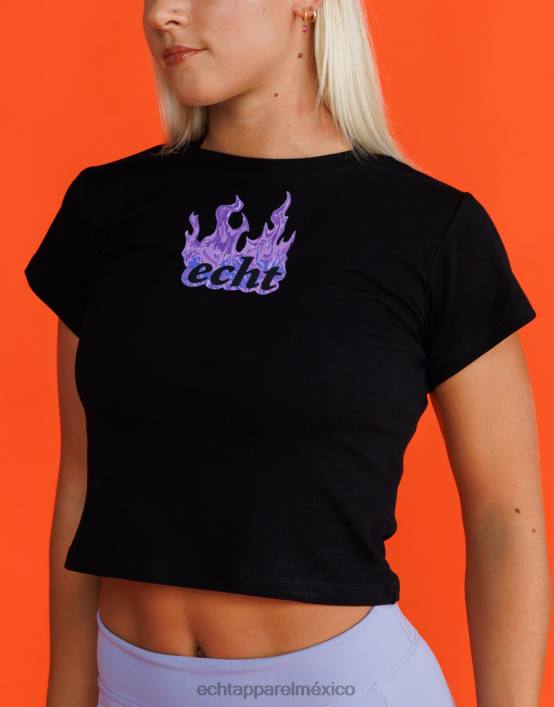 camiseta de bebé de fuego mujer negro ECHT ropa 884H194