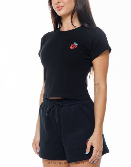 camiseta de fresa mujer negro ECHT bolsa 884H535
