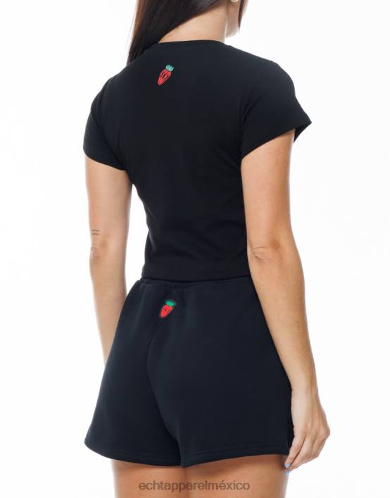 camiseta de fresa mujer negro ECHT bolsa 884H535