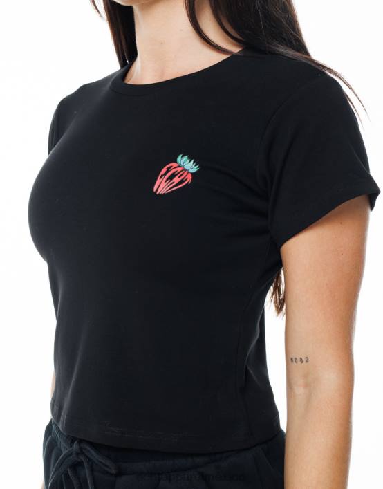 camiseta de fresa mujer negro ECHT bolsa 884H535
