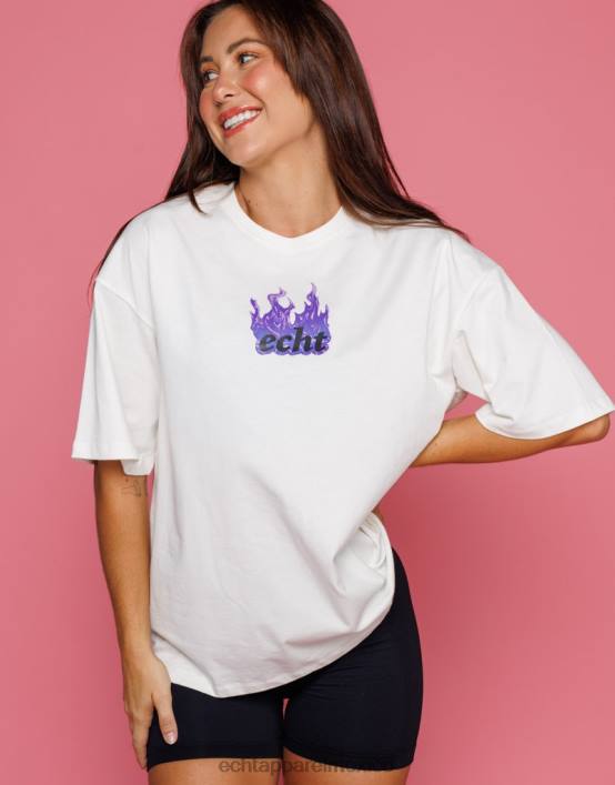 camiseta extragrande con fuego mujer blanco ECHT ropa 884H193