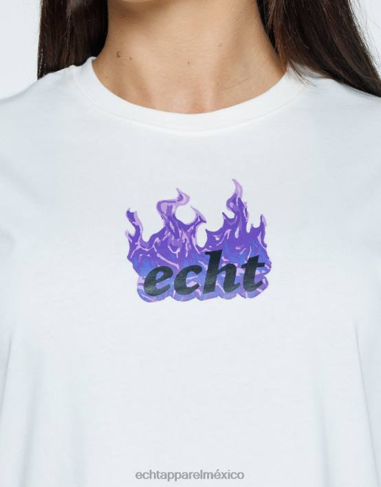 camiseta extragrande con fuego mujer blanco ECHT ropa 884H193