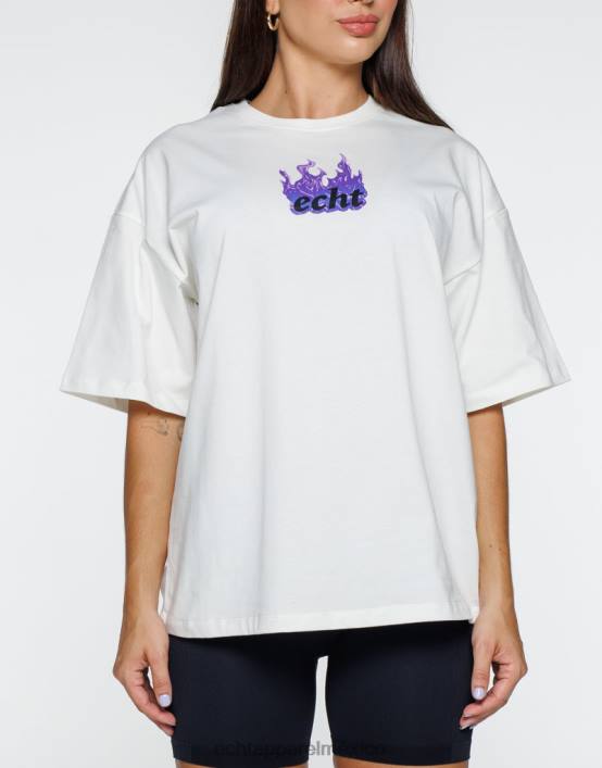camiseta extragrande con fuego mujer blanco ECHT ropa 884H193