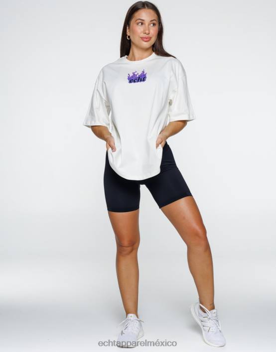camiseta extragrande con fuego mujer blanco ECHT ropa 884H193