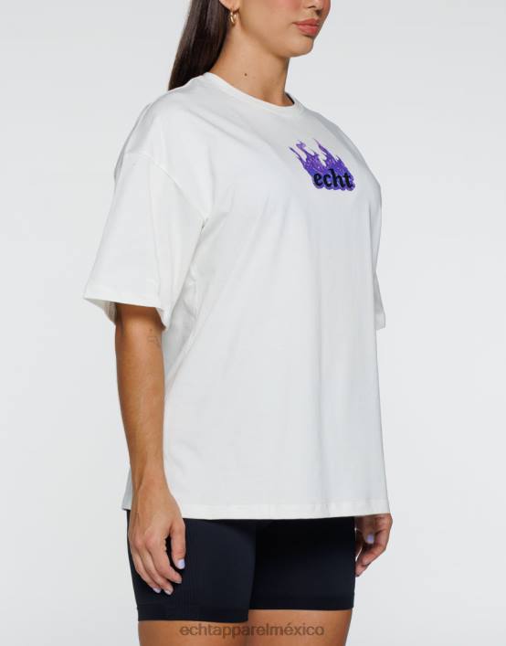 camiseta extragrande con fuego mujer blanco ECHT ropa 884H193