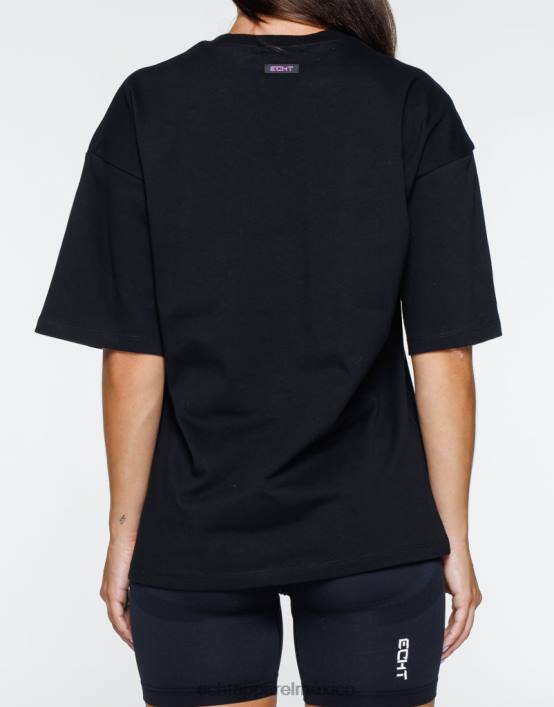 camiseta extragrande con fuego mujer negro ECHT ropa 884H192