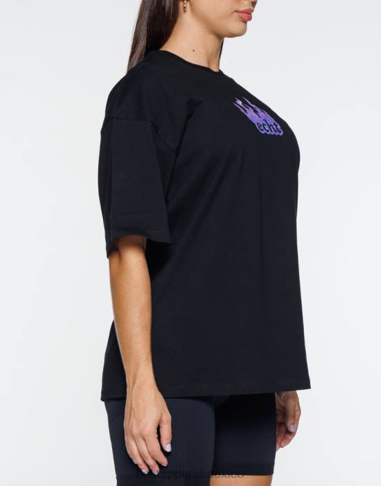 camiseta extragrande con fuego mujer negro ECHT ropa 884H192