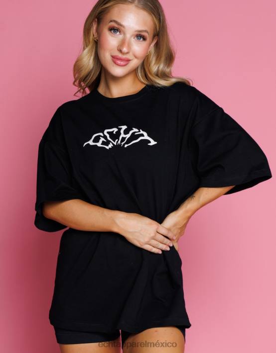 camiseta extragrande de terror mujer negro ECHT ropa 884H224