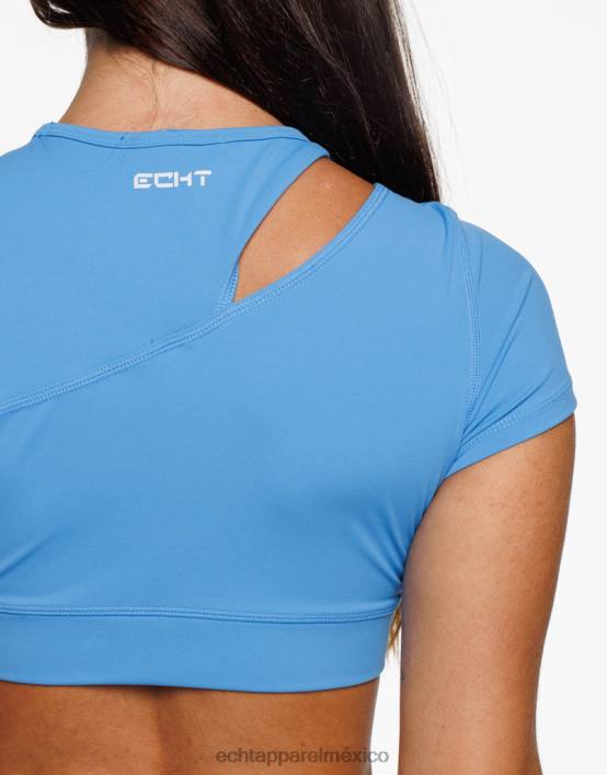 manga corta cruzada mujer azul ECHT ropa 884H249