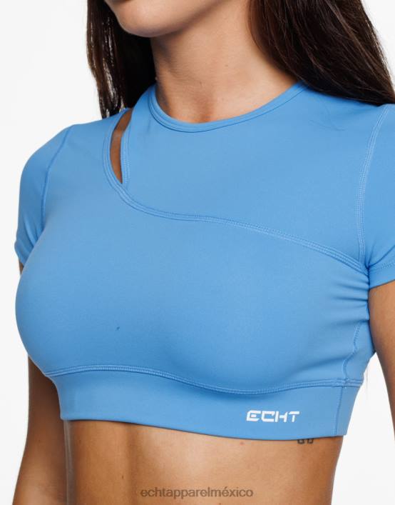 manga corta cruzada mujer azul ECHT ropa 884H249