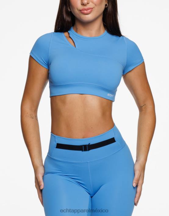 manga corta cruzada mujer azul ECHT ropa 884H249