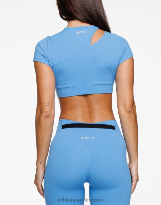 manga corta cruzada mujer azul ECHT ropa 884H249
