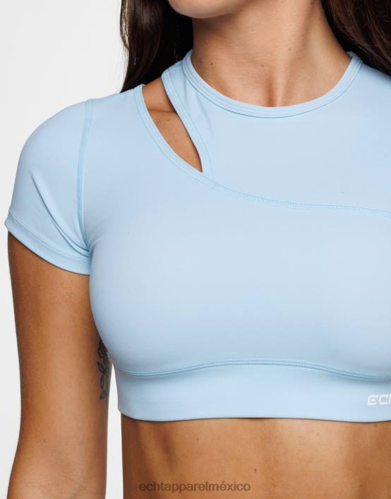 manga corta cruzada mujer pájaro azul ECHT ropa 884H251