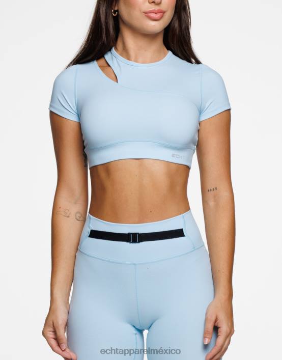 manga corta cruzada mujer pájaro azul ECHT ropa 884H251