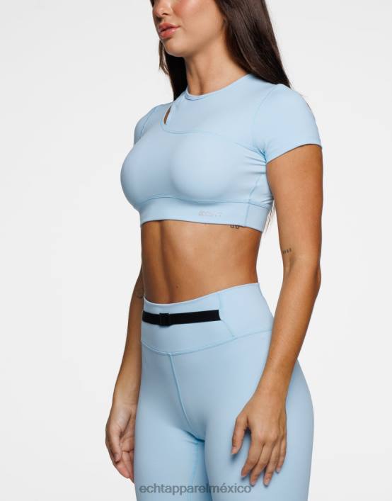 manga corta cruzada mujer pájaro azul ECHT ropa 884H251