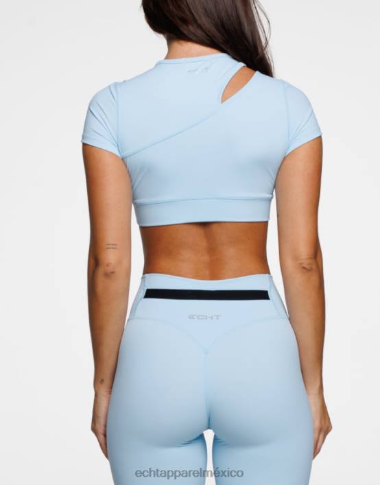 manga corta cruzada mujer pájaro azul ECHT ropa 884H251